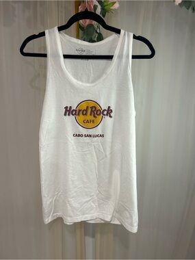 Hard Rock Cafe Cabo San Lucas White Tank Top XL Juniors Fit NWT